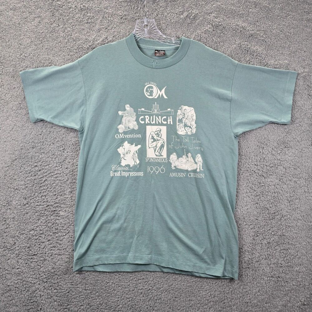Vintage 90's New Jersey Crunch 1996 Green T-Shirt Size Large USA